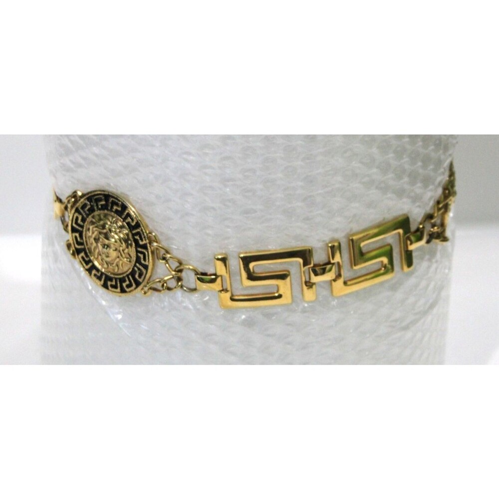 Gianni Versace Like Gold Tone Medusa Women's Chain Belt Designer Vintage Fashion - Picture 3 of 11